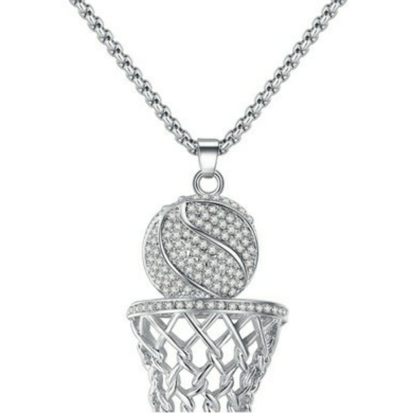 Men's Basketball Charm Necklace - Picture 3 of 5